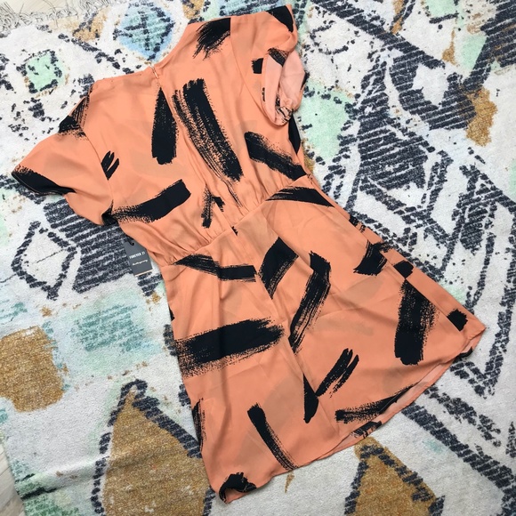NWT Forever 21 Black and Ginger Dress - Picture 3 of 5